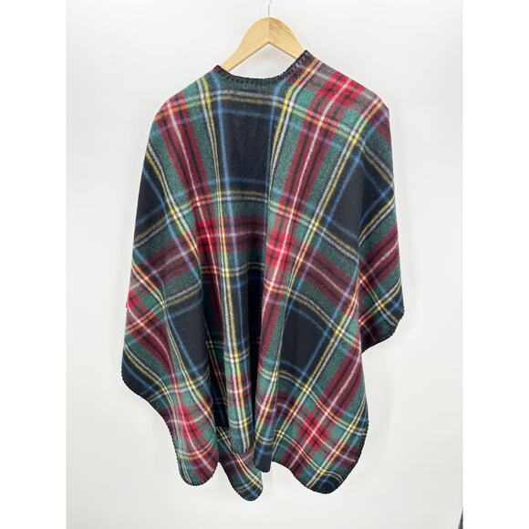 Woolrich Women Plaid Blanket Wrap Poncho Shawl Polyester Viscose Size One Size - Picture 2 of 6